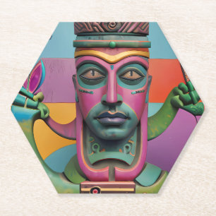 Sushi Radio Tiki Man Paper Coaster