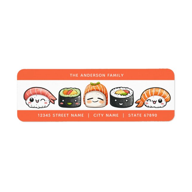 Sushi Return Address Labels (Front)