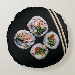 Sushi reversible throw pillow