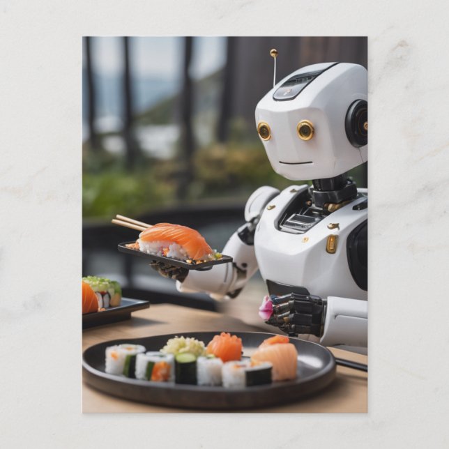 sushi robot postcard (Front)