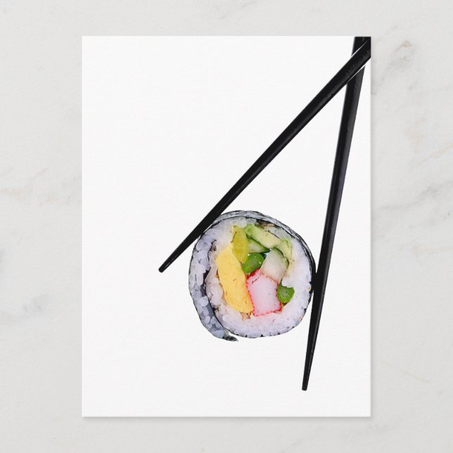 Sushi Roll & Chopsticks - Customised Template Postcard (Front)