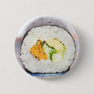 Sushi roll Fish and rice 6 Cm Round Badge
