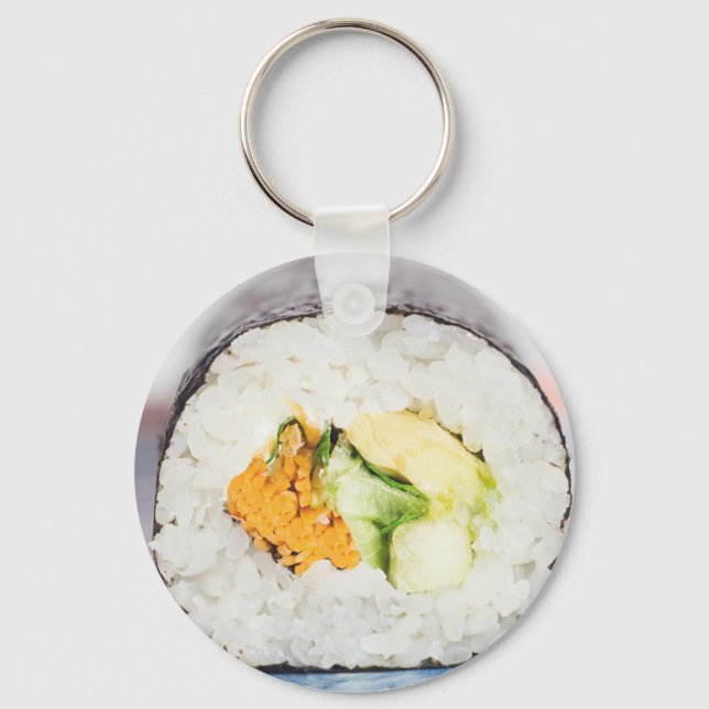 Sushi roll Fish and rice Key Ring (Front)