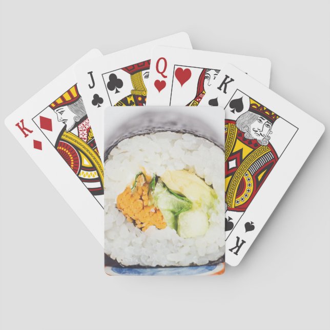 Sushi roll Fish and rice Playing Cards (Back)