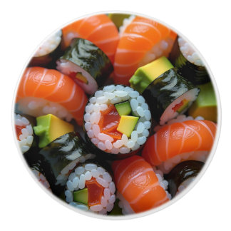 Sushi Roll Fun Unique Food Kitchen Cabinet Ceramic Knob
