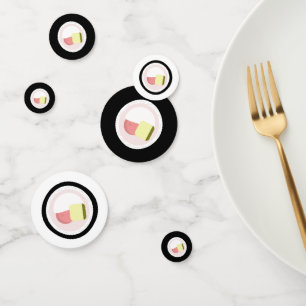 Sushi Roll Salmon Birthday Restaurant Confetti