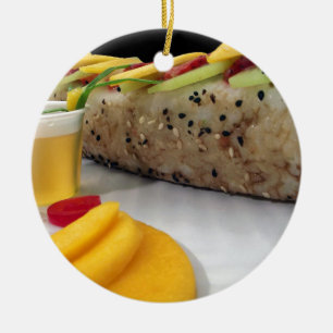 Sushi Roll Sushi Mango Rice Japanese Food Asian Ceramic Tree Decoration