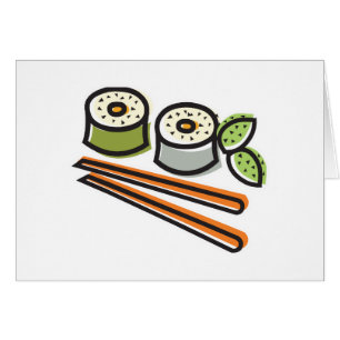 sushi rolls and chopsticks