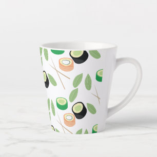 Sushi Rolls Cucumber Salmon Latte Mug