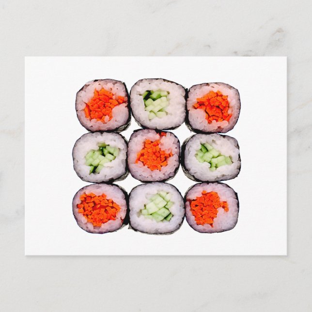 Sushi Rolls Japanese Food Template Postcard (Front)