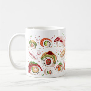 Sushi Rolls & Nigiri Pattern Mug