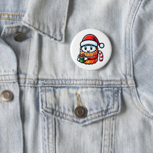 Sushi Santa - Festive Roll with Gift 6 Cm Round Badge