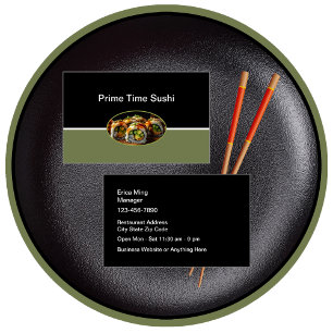 Sushi Seafood Restaurant Business Cards