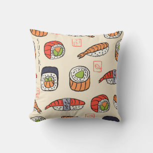 sushi seamless pattern cushion