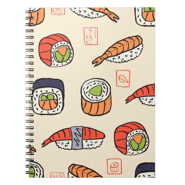 sushi seamless pattern notebook (Front)