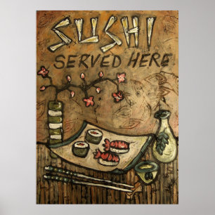 Sushi Served Here Poster