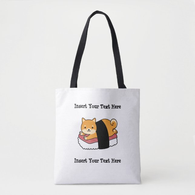 Sushi Shiba Inu - Cute Dog Japanese Food Tote Bag (Front)