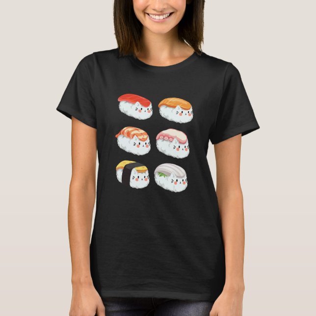 Sushi Sixpack Cats For All Cat T-Shirt (Front)