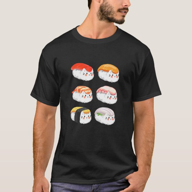 Sushi Sixpack Cats For All Cat T-Shirt (Front)