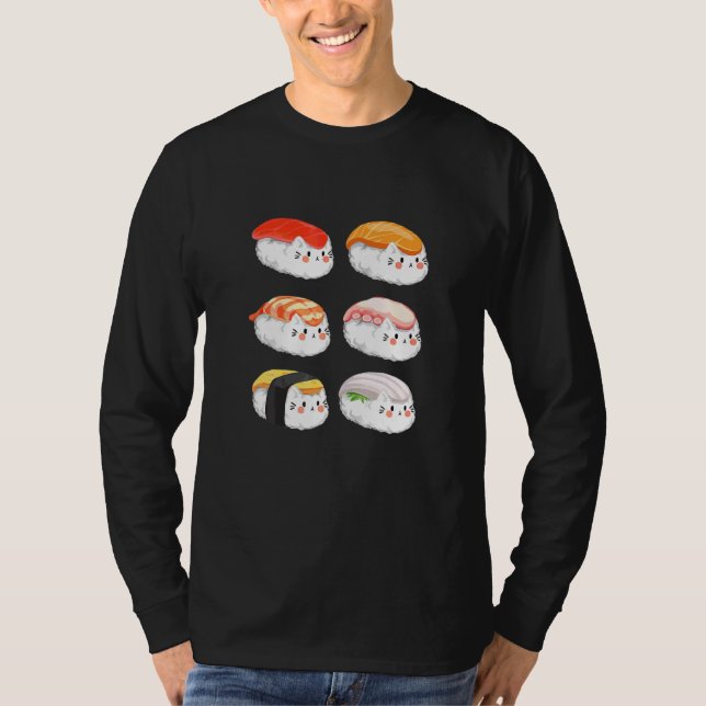 Sushi Sixpack Cats For All Cat T-Shirt (Front)