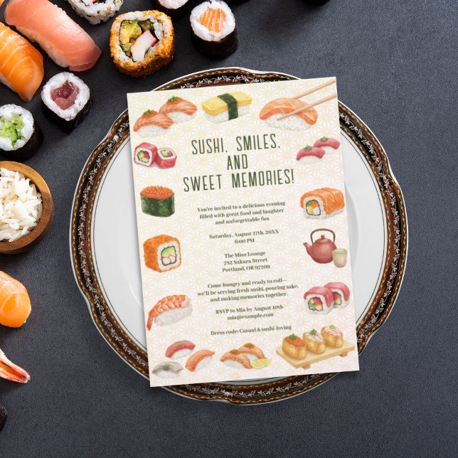 Sushi, smiles, and sweet memories! invitation (Creator Uploaded)