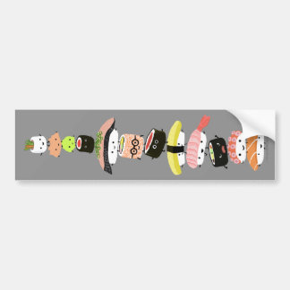 Sushi Stack - A Happy Tower of Kawaii Friends Bumper Sticker