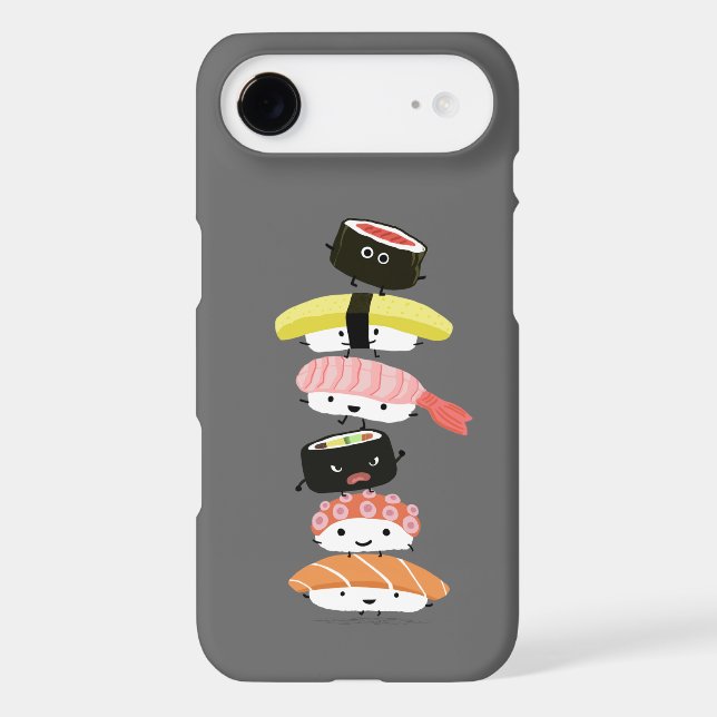 Sushi Stack - A Kawaii Tower of Sushi Characters Case-Mate iPhone Case (Back)