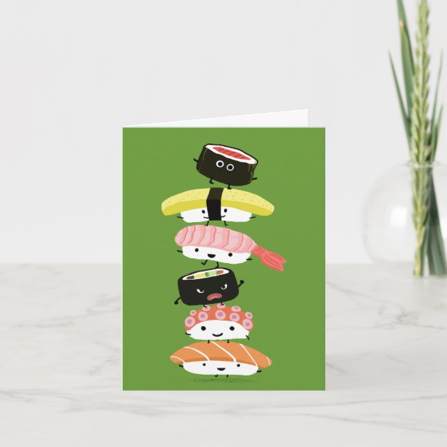 Sushi Stack - Happy Tower of Sushi Friends Card (Front)