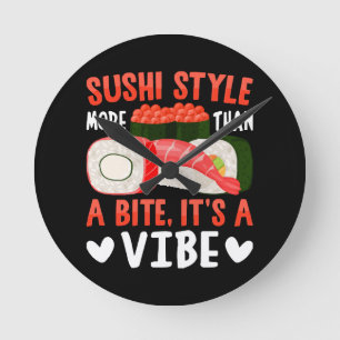 Sushi Style More Than a Bite Round Clock