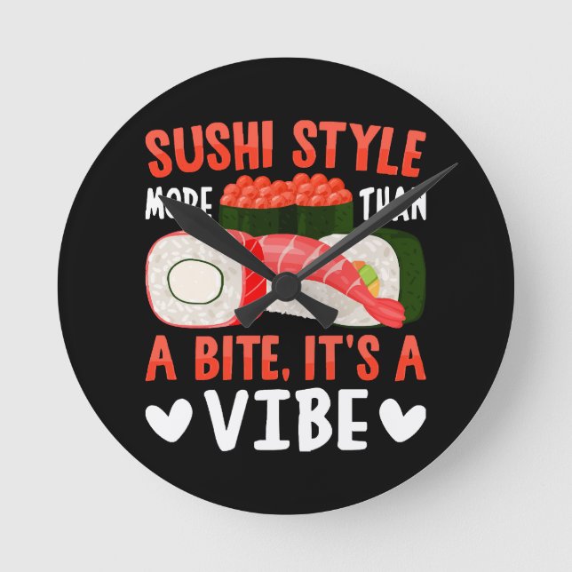 Sushi Style More Than a Bite Round Clock (Front)
