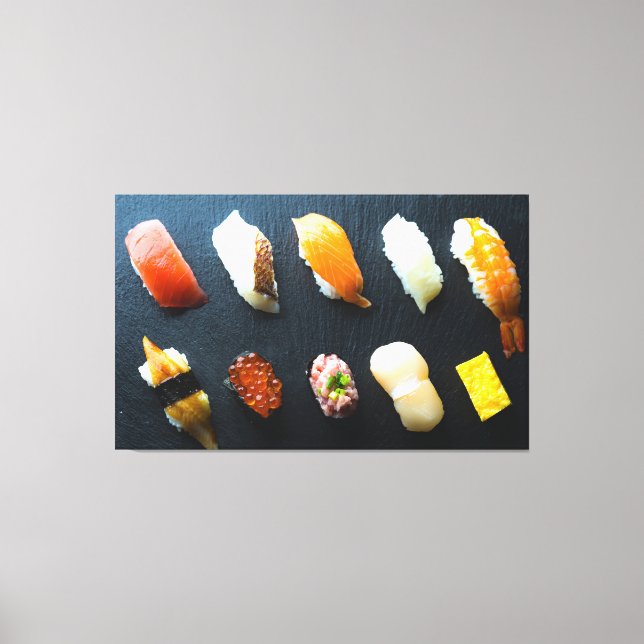 Sushi Symphony on Slate - Canvas Art (Front)