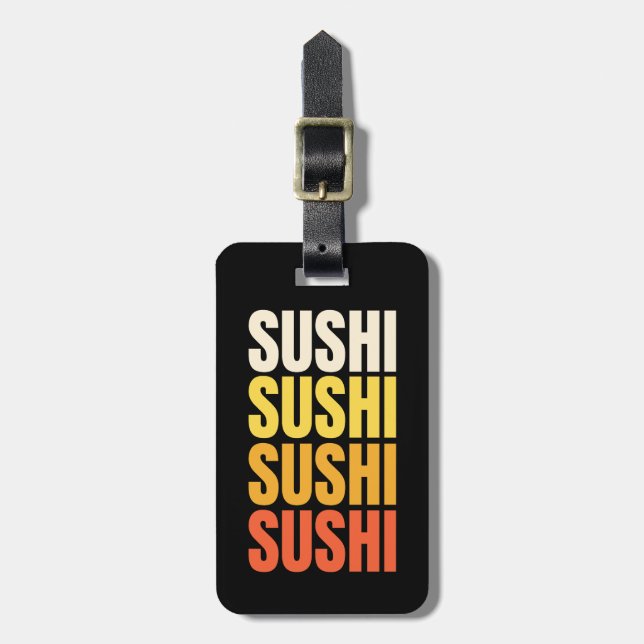 Sushi text design luggage tag (Front Vertical)