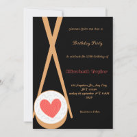 Sushi Themed Birthday Party Invitation