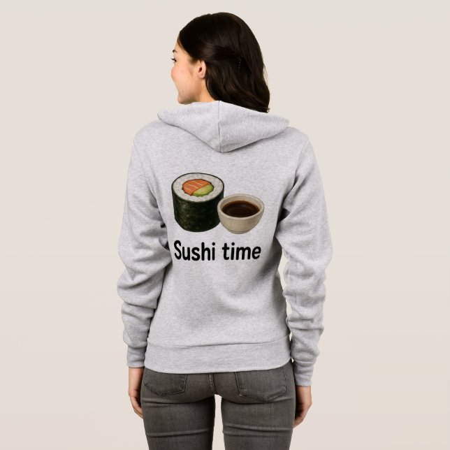  Sushi Time Sticker – Realistic Sushi with Soy Hoodie (Back Full)