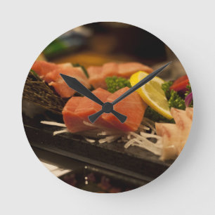 Sushi Time Tuna Tuna Party Fish Food Round Clock
