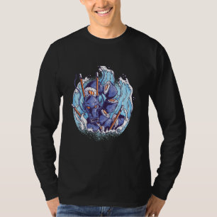 Sushi waves water dragon asian japanese T-Shirt