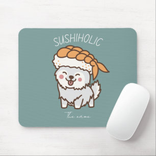 sushiholic, sushi cat mouse pad