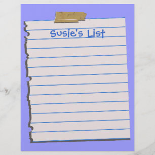 Susie's List Fun Letterhead Stationery
