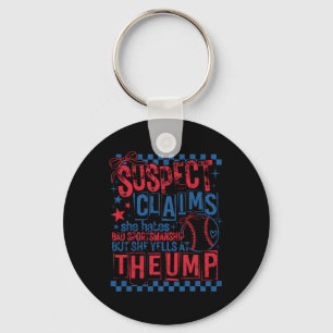 Suspect Claims Game Day Baseball Softball Cheer Mo Key Ring