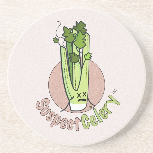 SuspectCelery™ Official Girl Gamer Logo Sandstone Coaster (Front)