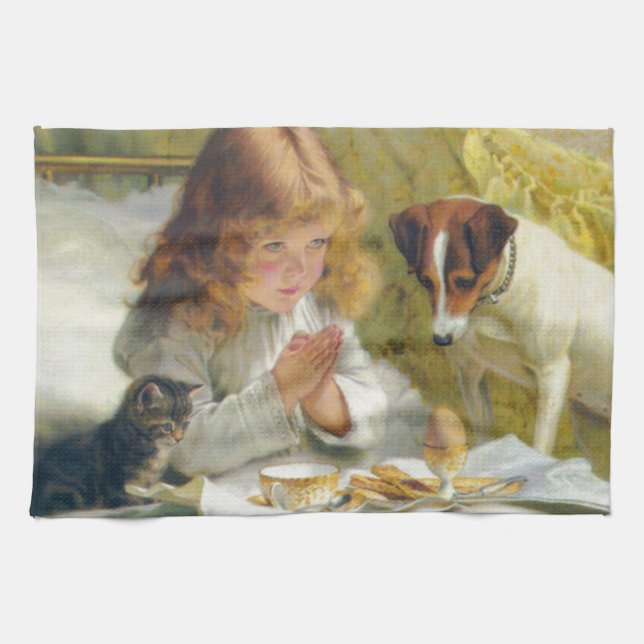 Suspense by Charles Burton Barber Tea Towel (Horizontal)