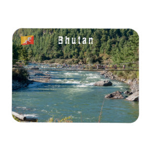 Suspension bridge across a river in Bhutan Magnet