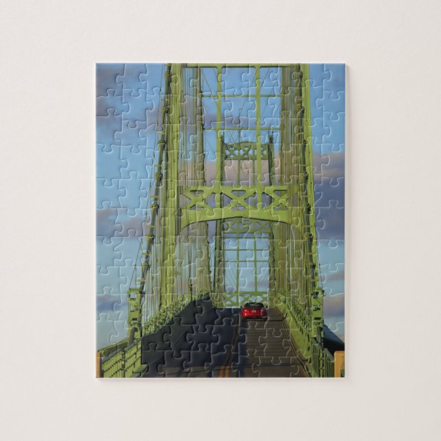 Suspension bridge onto Little Deer Isle Jigsaw Puzzle (Vertical)