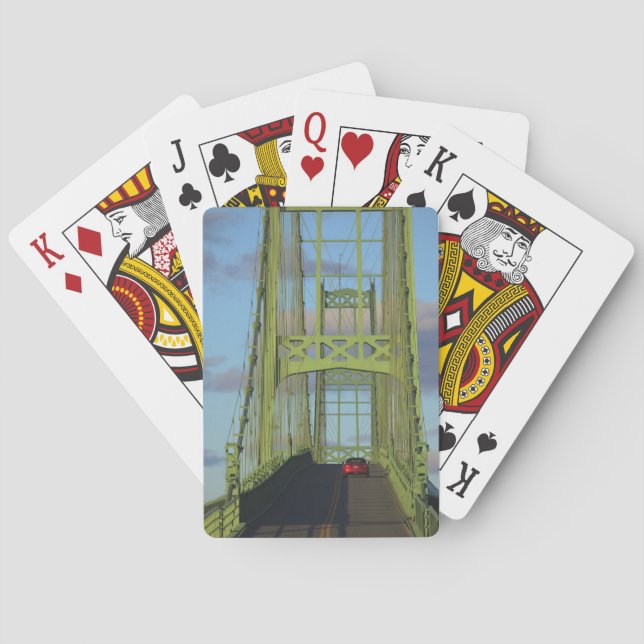 Suspension bridge onto Little Deer Isle Playing Cards (Back)