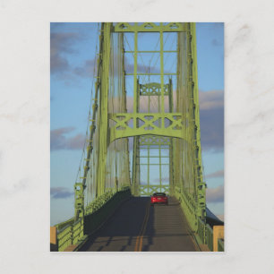 Suspension bridge onto Little Deer Isle Postcard