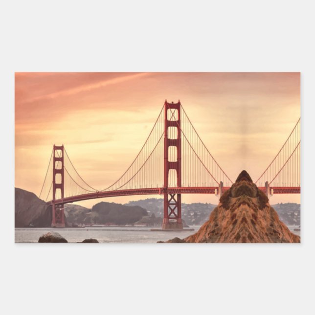 Suspension bridge rectangular sticker (Front)