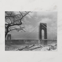 Suspension bridge view B&W