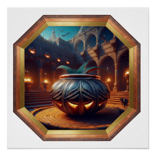 Suspicious Flowerpot Lurks In Courtyard Poster