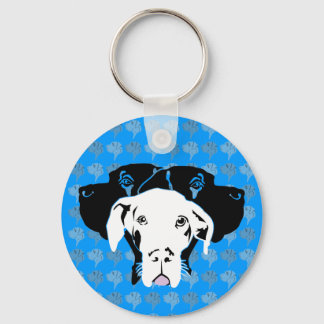 Süße Dogge in weiß Key Ring