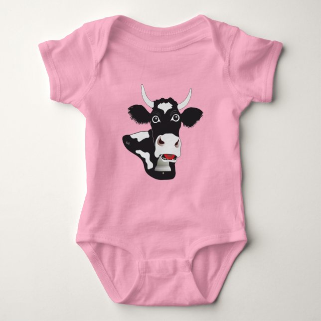 süsse freiburger Kuh Baby Body Baby Strampler Baby Bodysuit (Front)